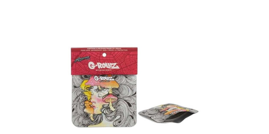 G-Rollz | 'Mushroom Lady' 70x60mm Smellproof Bags