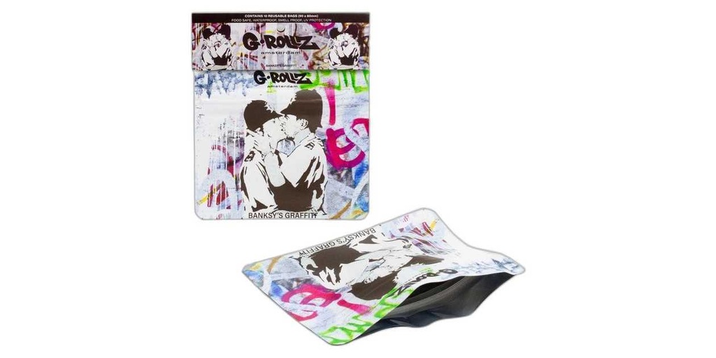 G-Rollz | Banksy's Graffiti 'Cop on Cop' 90x80 mm smellproof bag