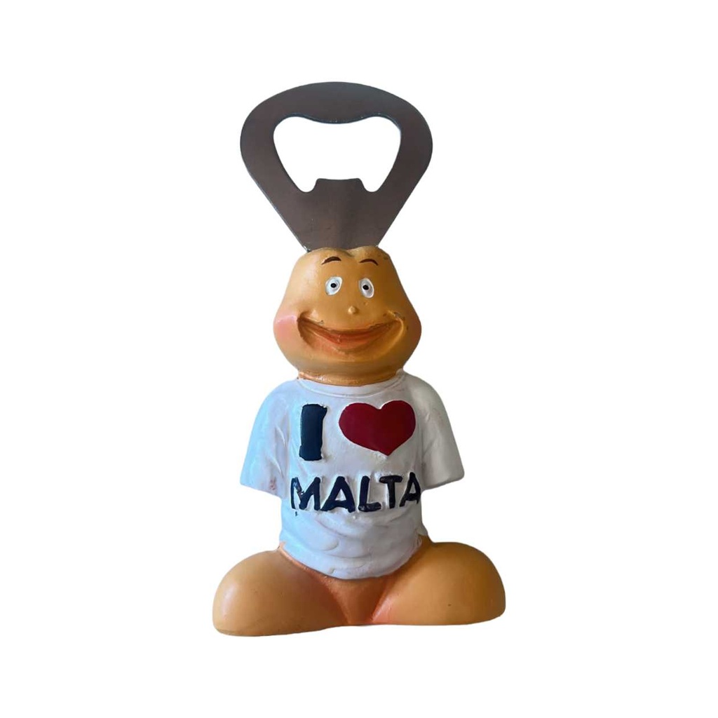 "I ❤️ MALTA" FIGWILLY BOTTLE OPENER - WHITE