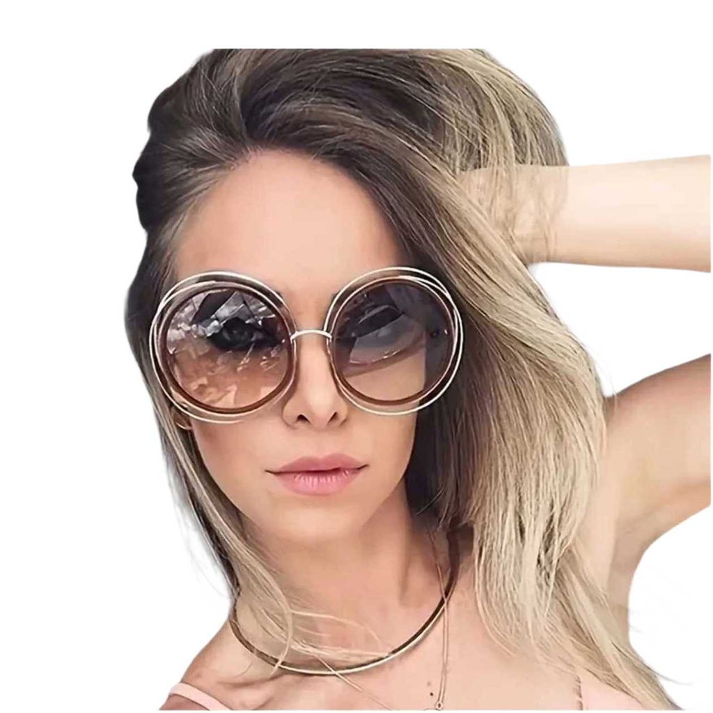 BROWN ROUND FRAME CHIC VINTAGE GLASSES