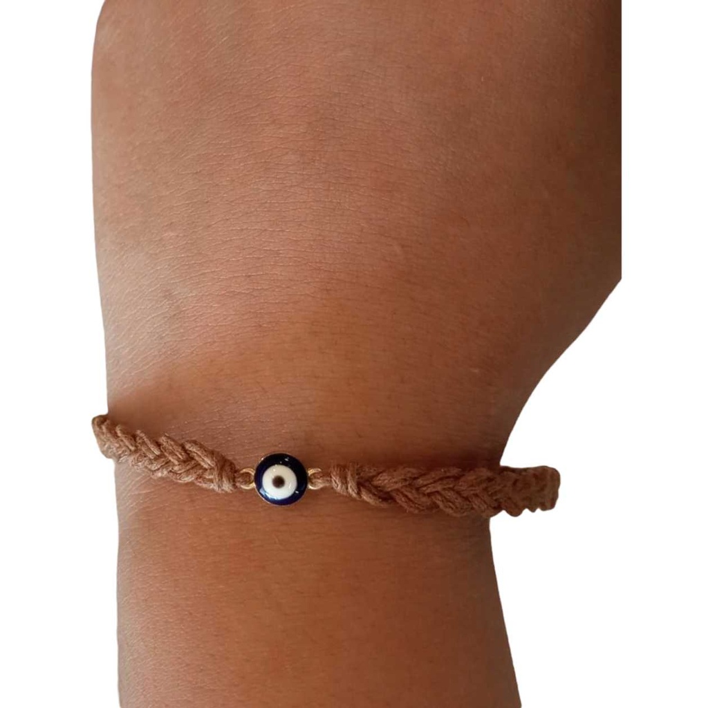 EVIL EYE LIGHT BROWN BRACELET
