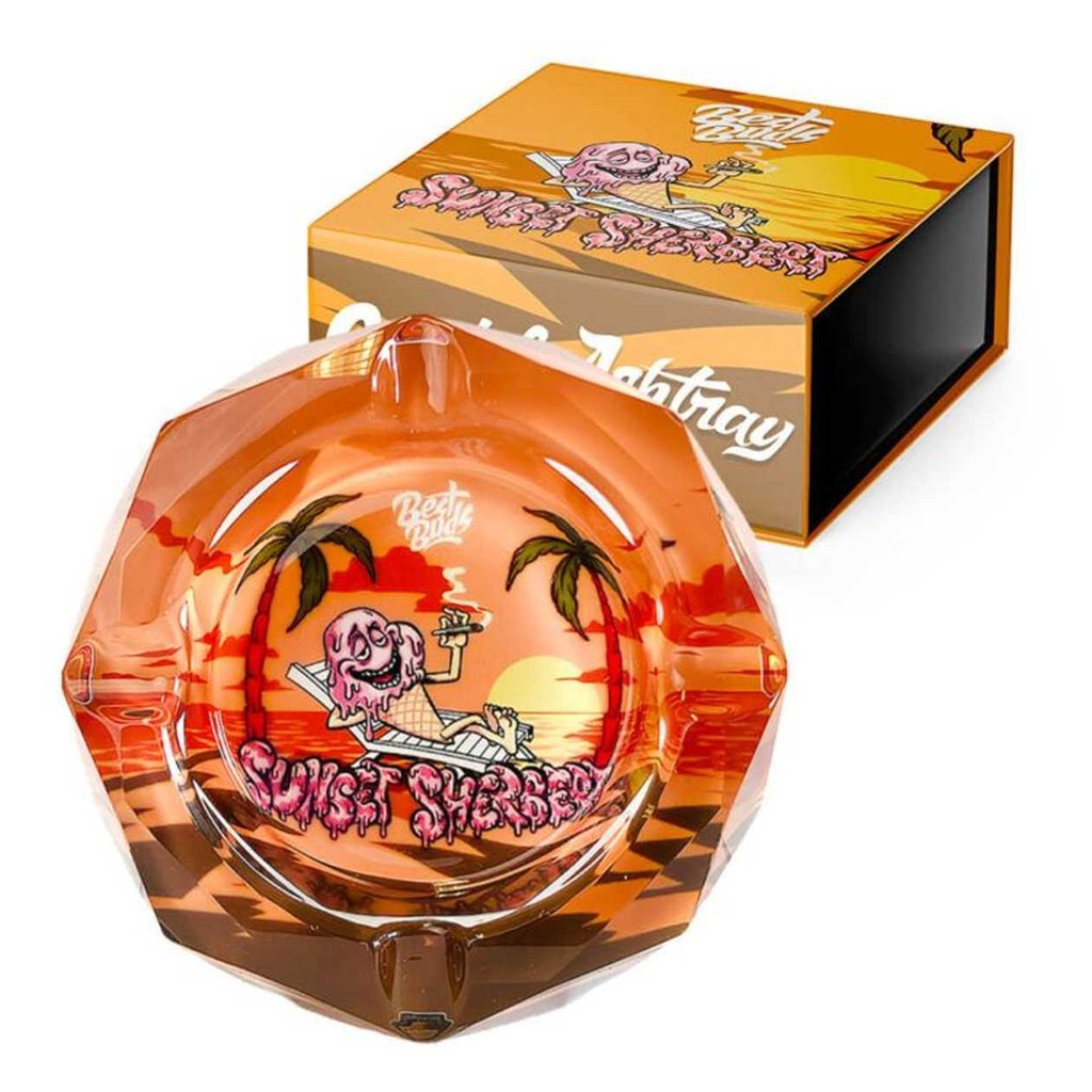 BESTBUDS SUNSET SHERBET CRYSTAL ASHTRAY