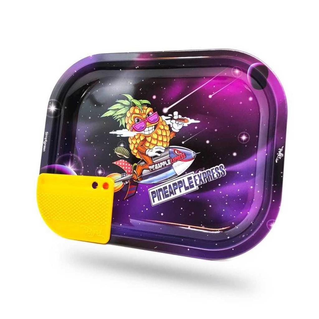BESTBUDS SUPERHIGH PINEAPPLE EXPRESS SMALL ROLLING TRAY WITH MAGNETIC GRINDER CARD