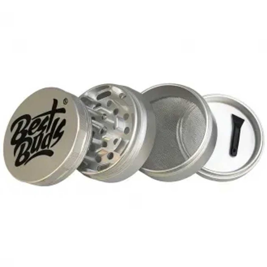 Best Buds Mighty Aluminium Grinder 4 Parts (60mm) - Silver