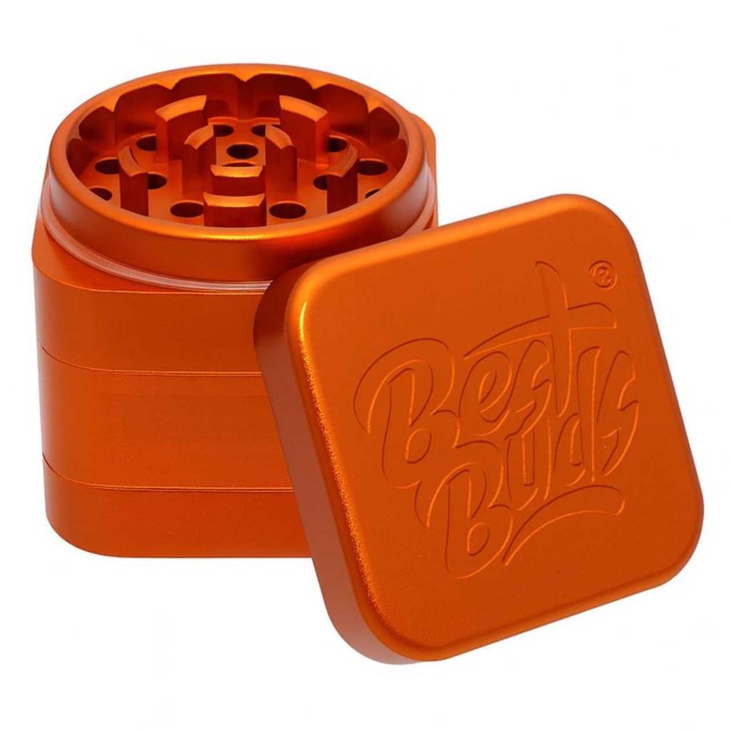 Best Buds The Cube Aluminium Grinder 4 Parts (50mm) - Orange