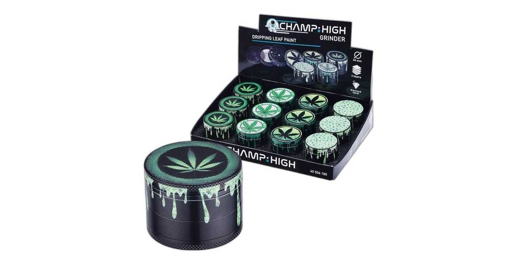 Champ High Dripping Leaf Paint Small Metal Grinder 4 Parts - 40mm