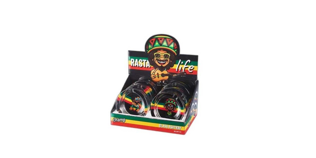 Champ High Rasta Life Glass Ashtray