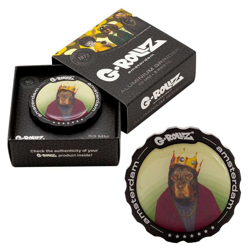 BANKSY GRAFFITI 'BIG DOGGIE' 3PART GRINDER 53MM (G-ROLLZ)