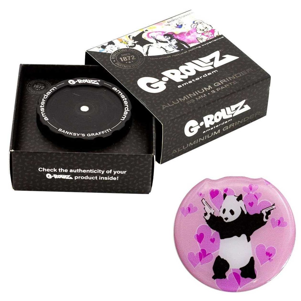 BANKSY GRAFFITI 'PANDA GUNNIN' 3PART GRINDER 53MM (G-ROLLZ)