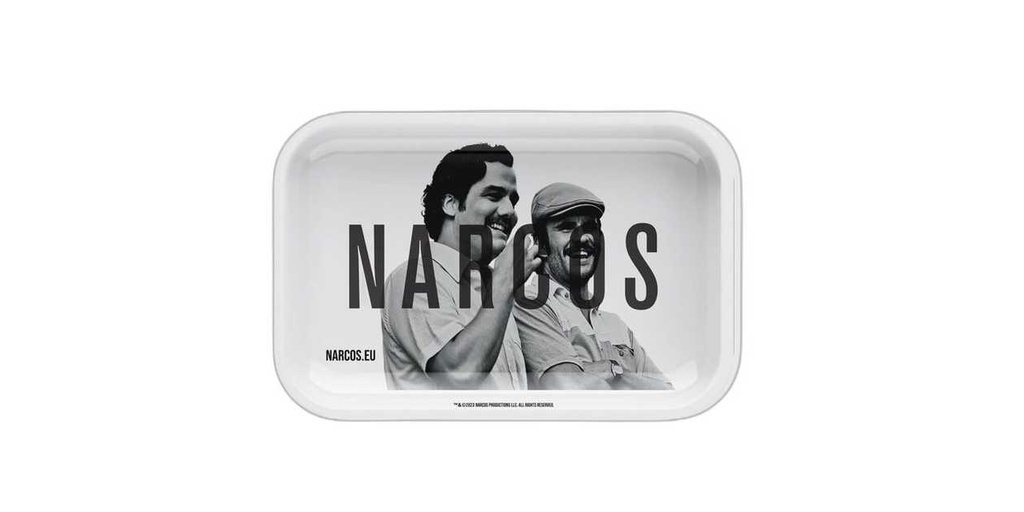 Narcos Metal Rolling Tray White Small 14x18cm