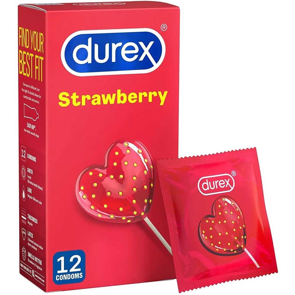 Durex Strawberry Condoms (12 Pack)