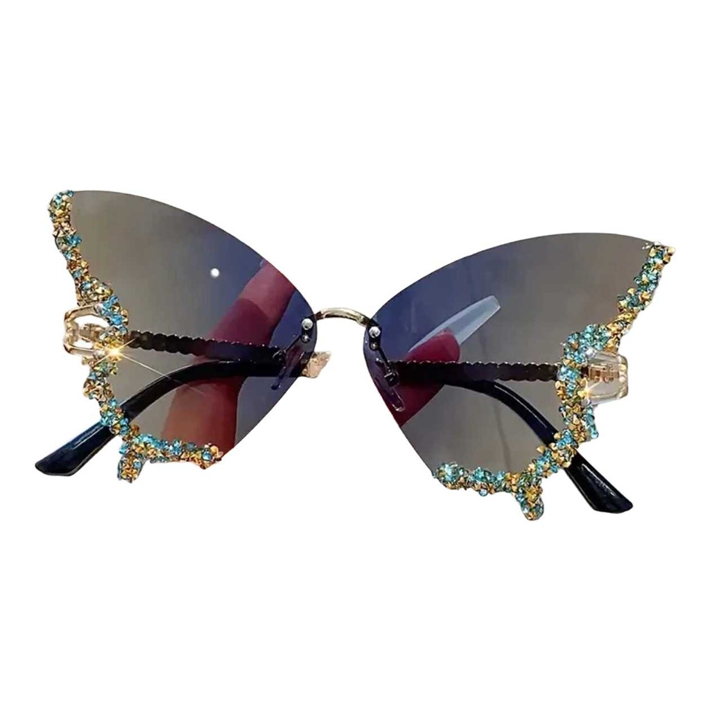 BLUE BUTTERFLY RIMLESS GLASSES
