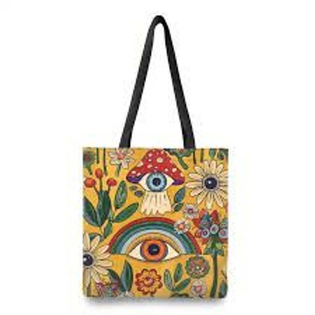 BOHEMAIN FLORAL & MUSHROOM TOTE BAG