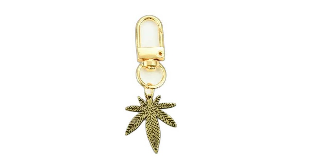 Brass Maple Leaf Keychain