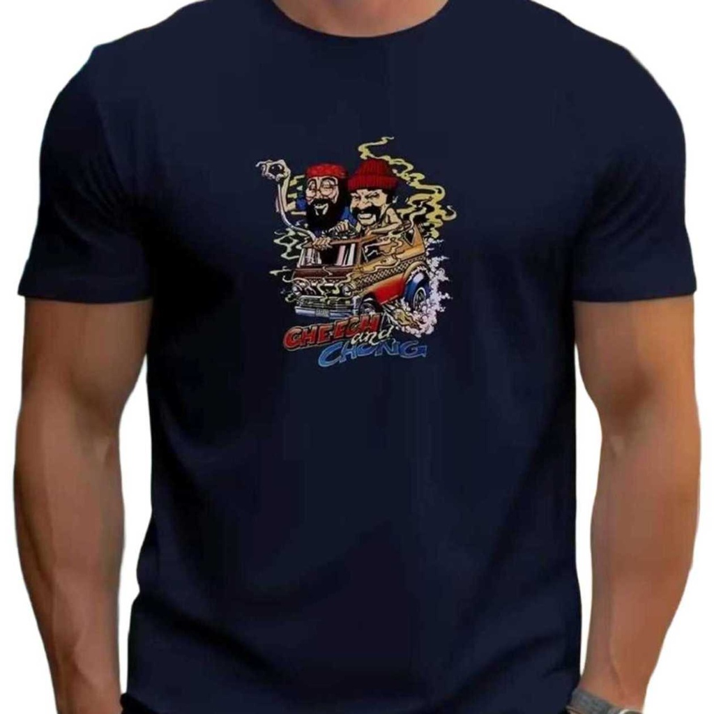 CHEECH & CHONG NAVY BLUE GRAPHIC T-SHIRT (SIZE M)