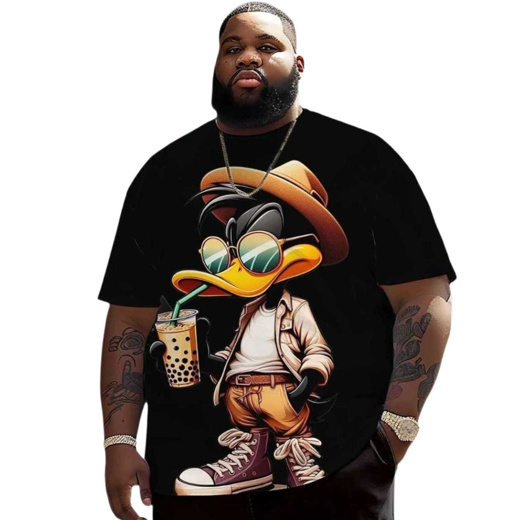 DAFFY DUCK BLACK 3D PRINTED T-SHIRT (SIZE M)