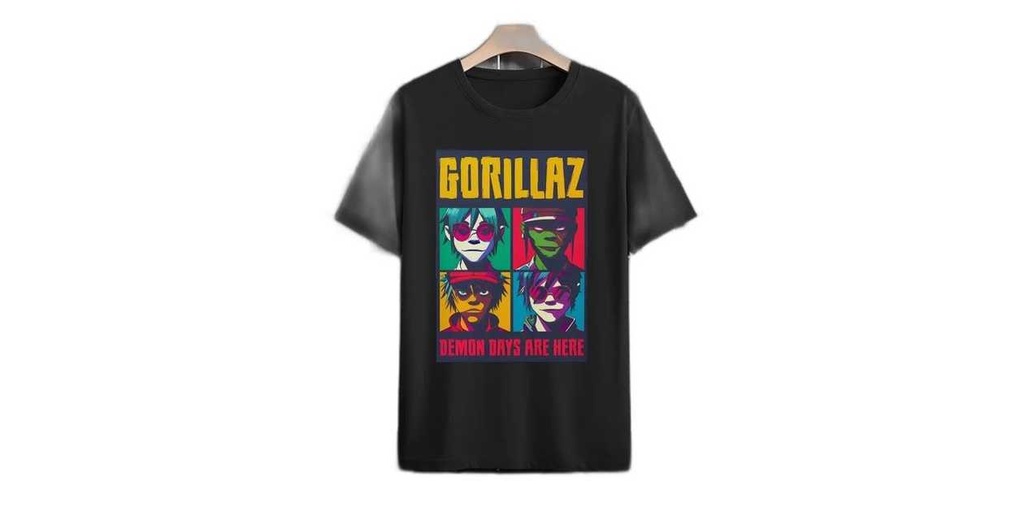 GORILLAZ' BLACK GRAPHIC T-SHIRT (SIZE M)