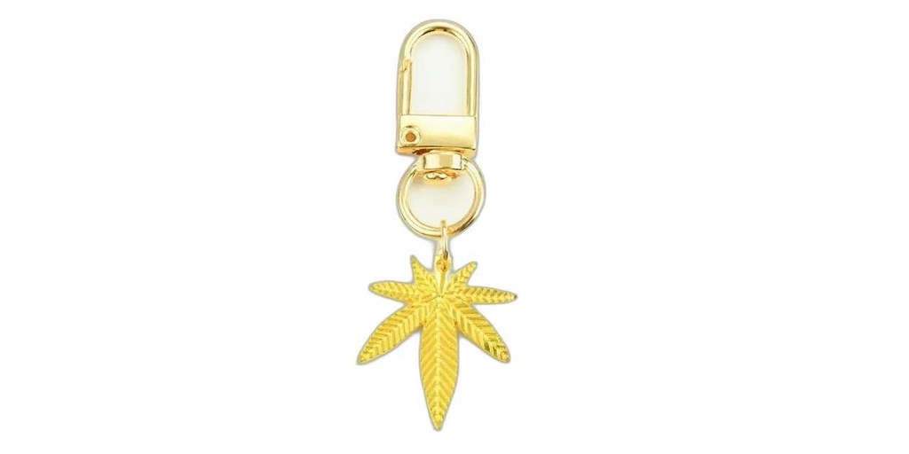 Gold Maple Leaf Keychain