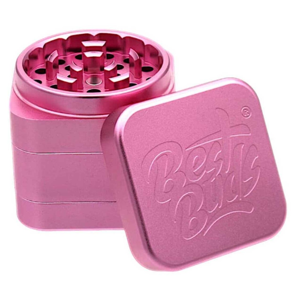Best Buds The Cube Aluminium Grinder 4 Parts (50mm) - Pink