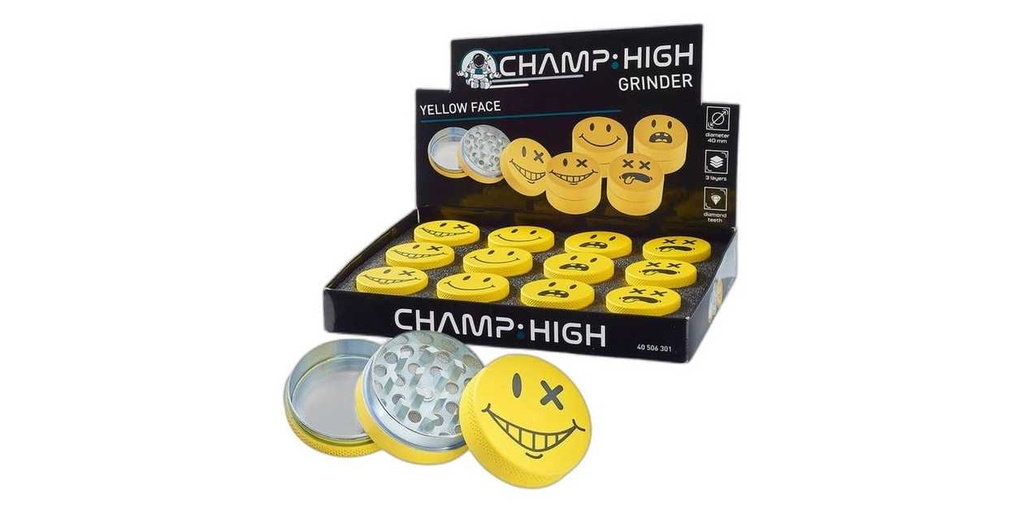 Champ High Yellow Face Grinder 3 Parts - 40mm