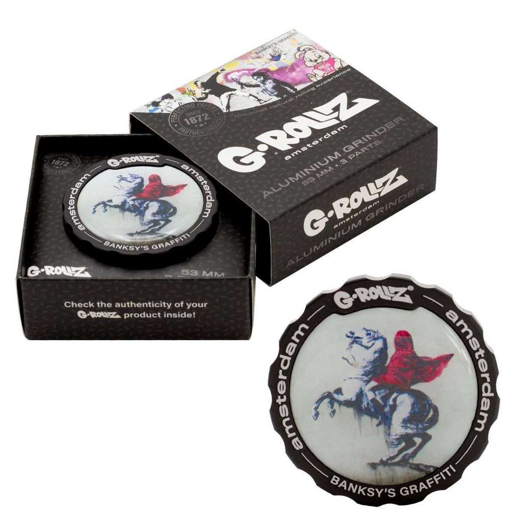 BANKSY GRAFFITI 'BLIND BONAPART' 3PART GRINDER 53MM (G-ROLLZ)