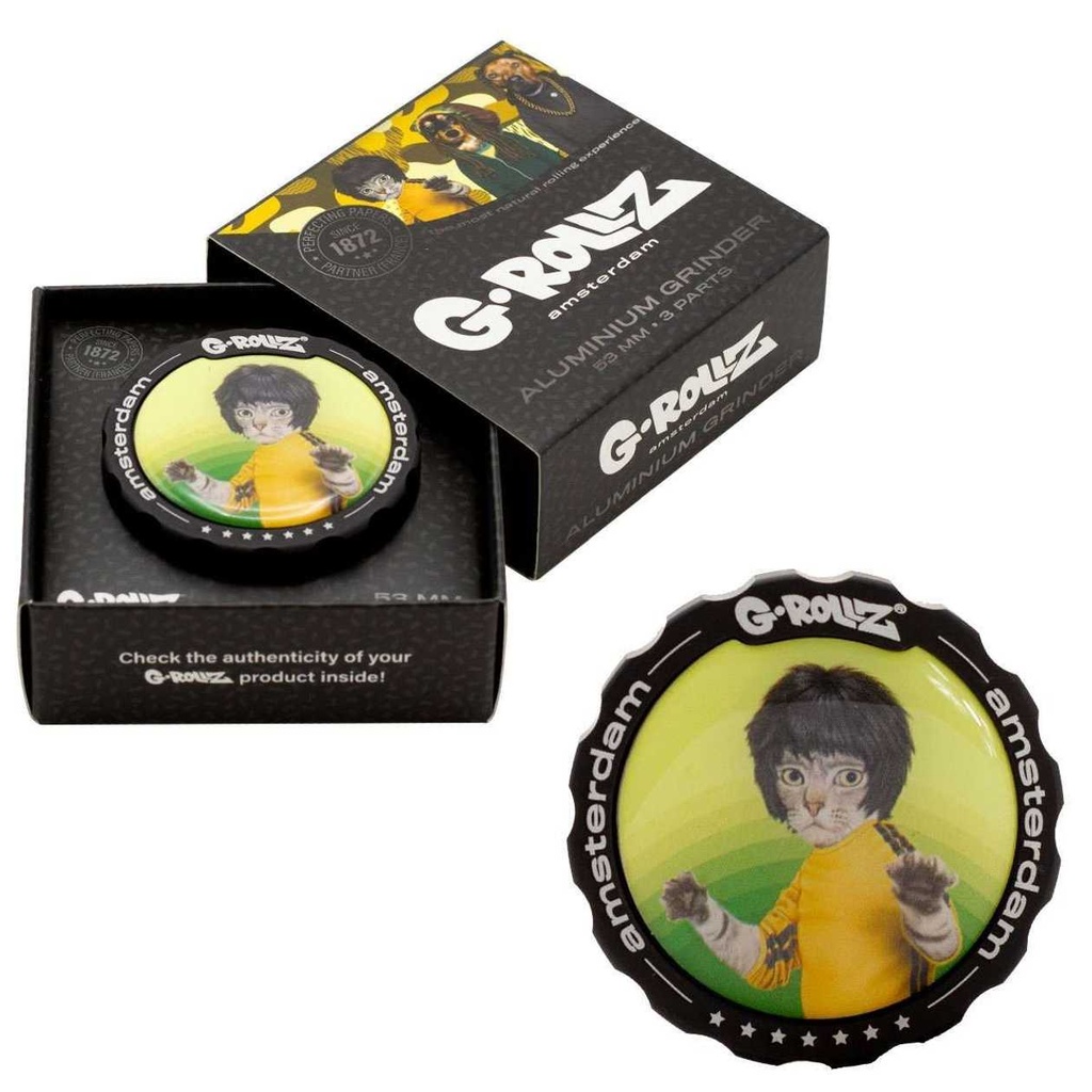 BANKSY GRAFFITI 'KUNG-FU' 3PART GRINDER 53MM (G-ROLLZ)