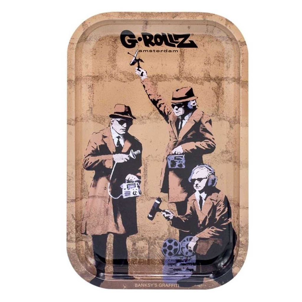 G-Rollz Banksy Graffiti 'Spy Booth' Rolling Tray 17.5 x 27.5 cm