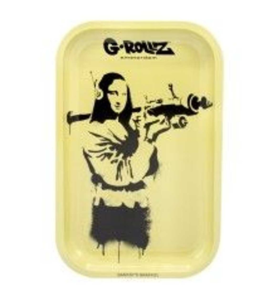 G-Rollz Banksy Grafitti 'Mona Launcher' Rolling Tray 17.5 x 27.5cm