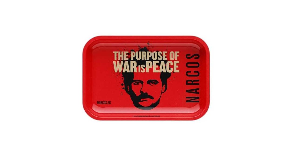 Narcos Metal Rolling Tray Red Small 14x18cm