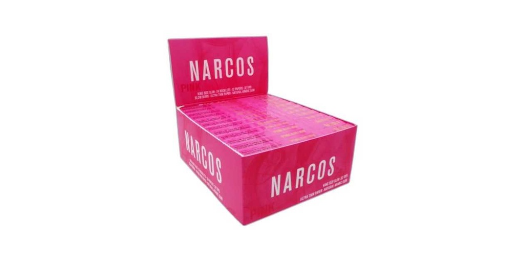 Narcos Pink Edition King Size Slim Rolling Papers + Tips