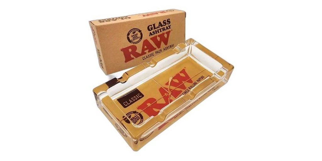 RAW Glass Rectangular Ashtray 16cm