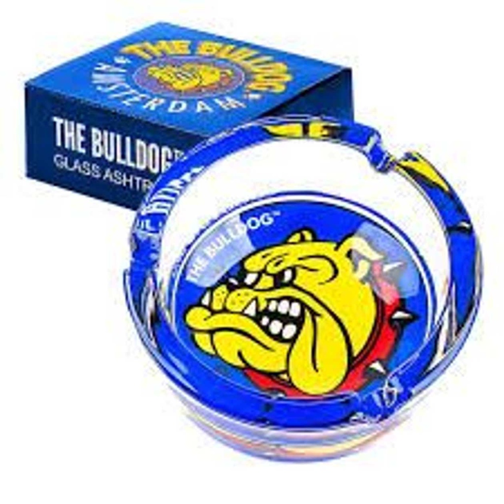 BULLDOG ORIGINAL BLUE GLASS ASHTRAY