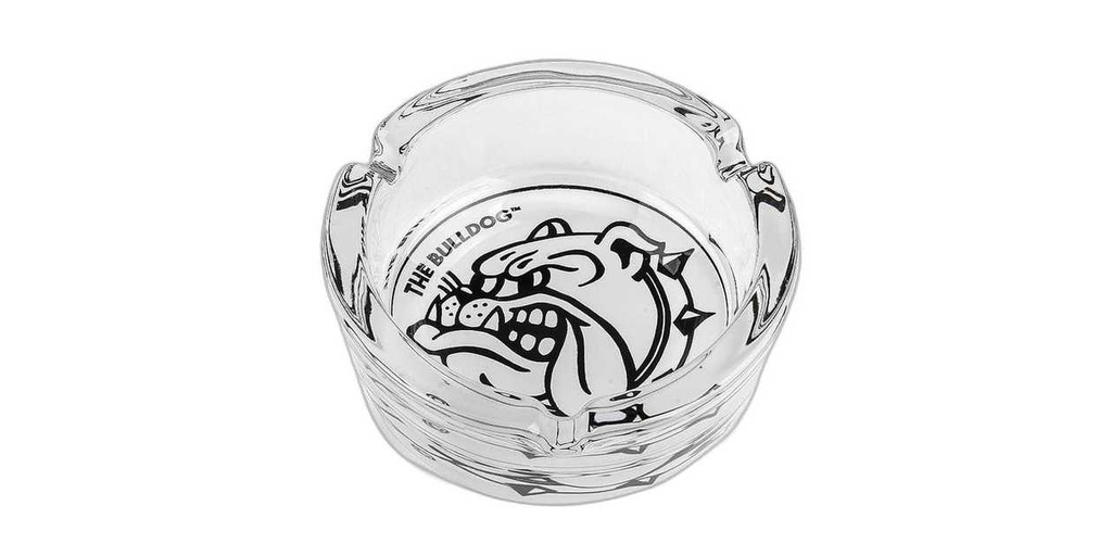 The Bulldog Original White Glass Ashtray