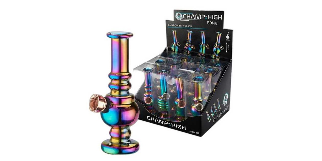 Champ High Mini Glass Rainbow Bong
